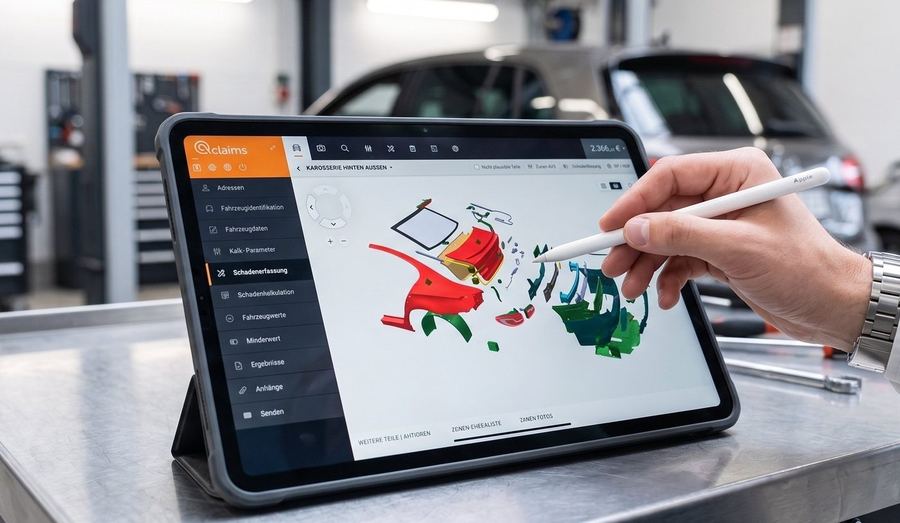 Digitale Schadenerfassung auf dem Tablet